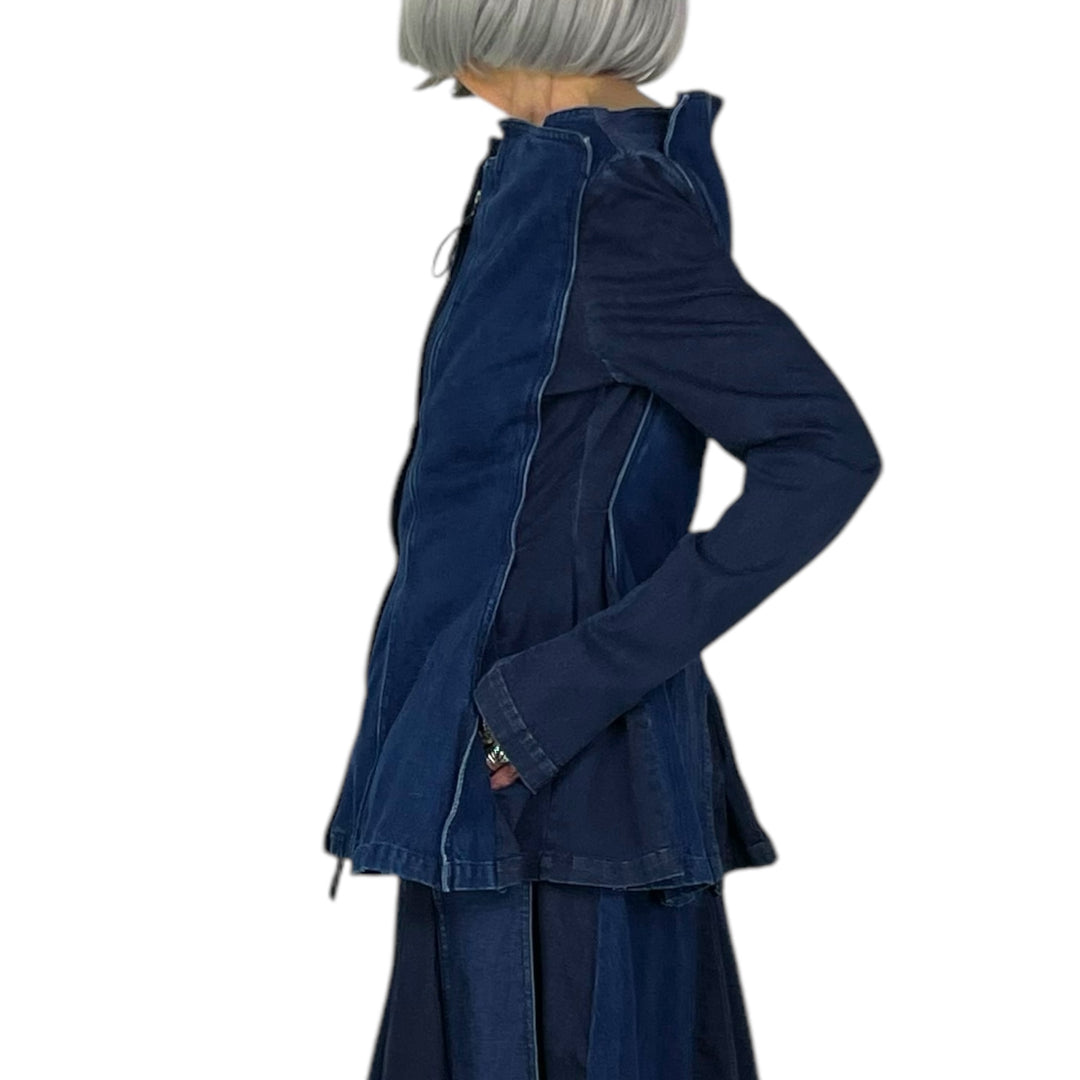 STRETCH DENIM SEAMED JACKET