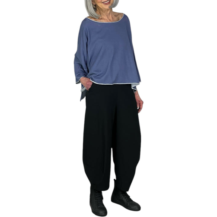 SOLID CURVED LEG PANT