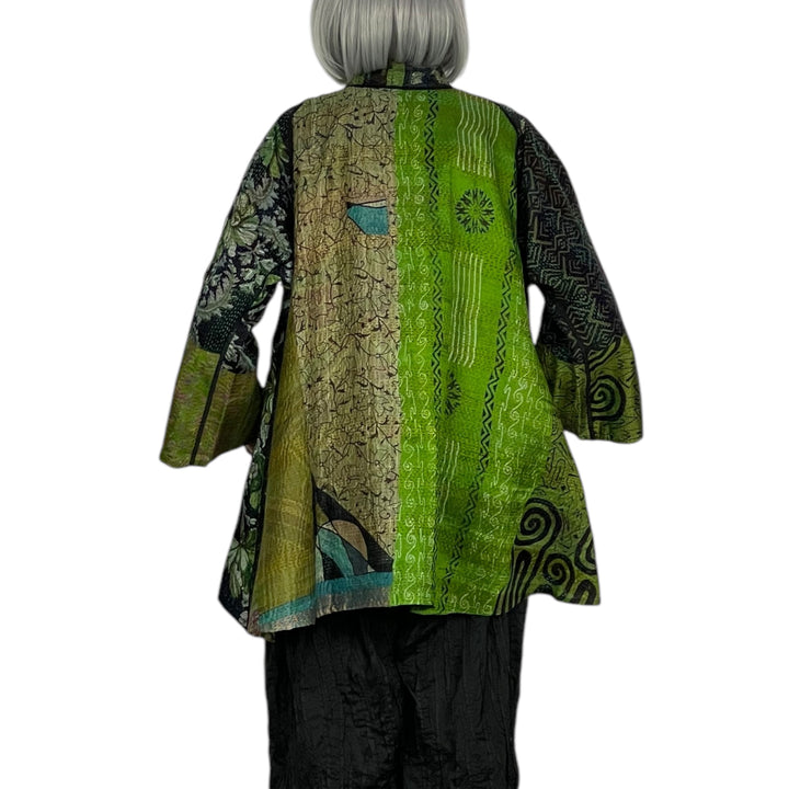 VINTAGE SILK KANTHA KIMONO JACKET