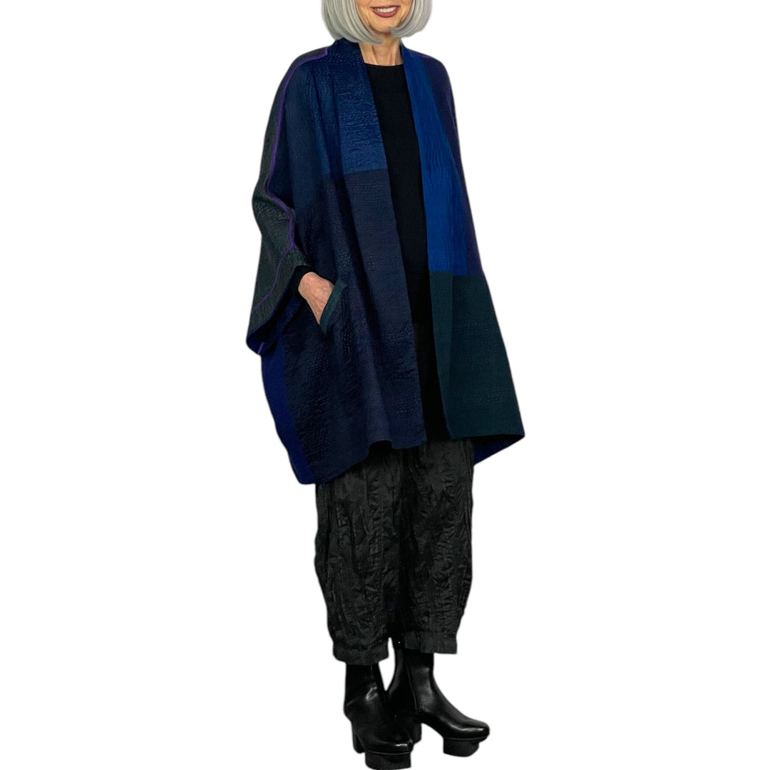 JAIPUR PATCH DOUBLE COLLAR PONCHO