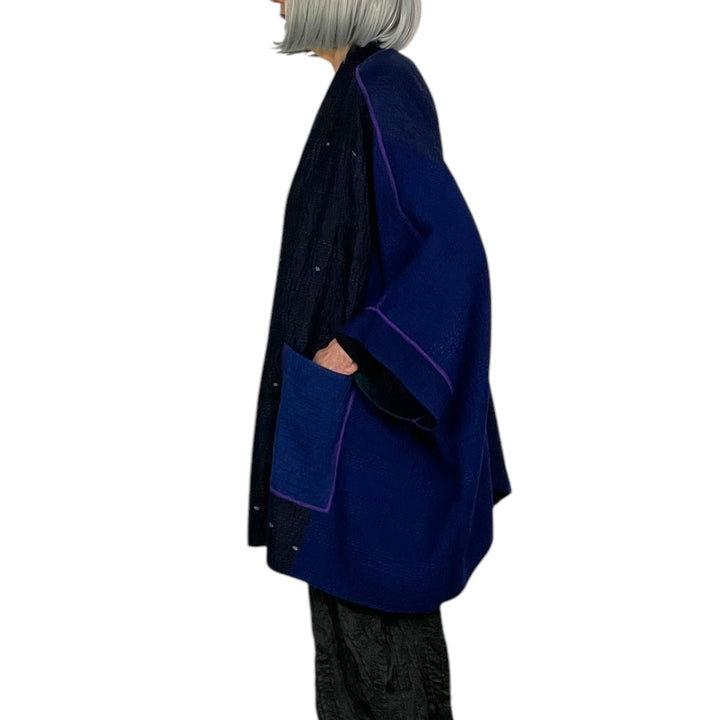 JAIPUR PATCH DOUBLE COLLAR PONCHO