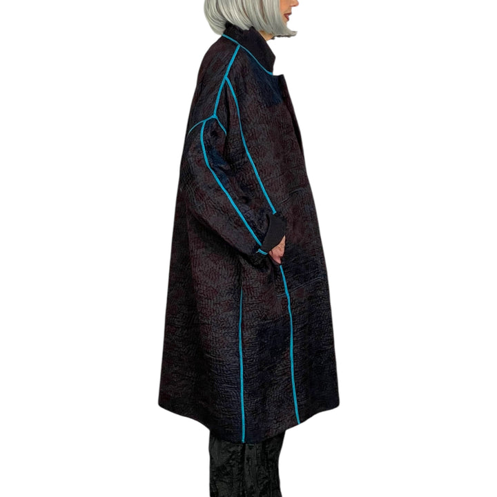 JACQUARD OVERSIZED MEDIUM COAT