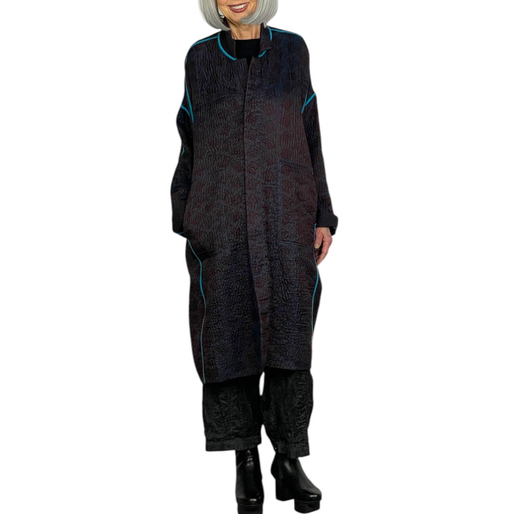 JACQUARD OVERSIZED MEDIUM COAT