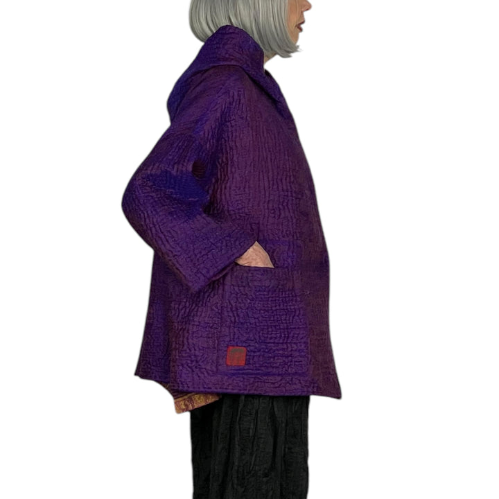 JACQUARD HOODIE PONCHO JACKET