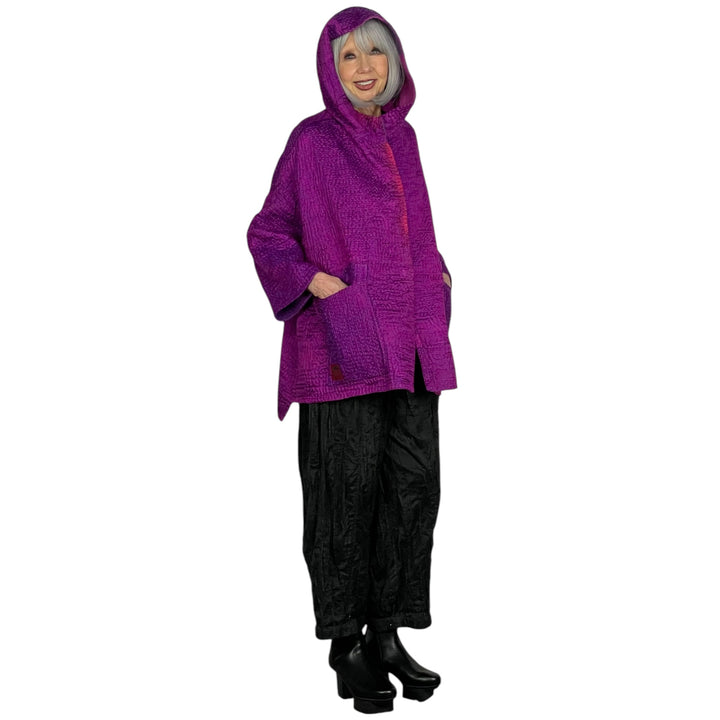 JACQUARD HOODIE PONCHO JACKET