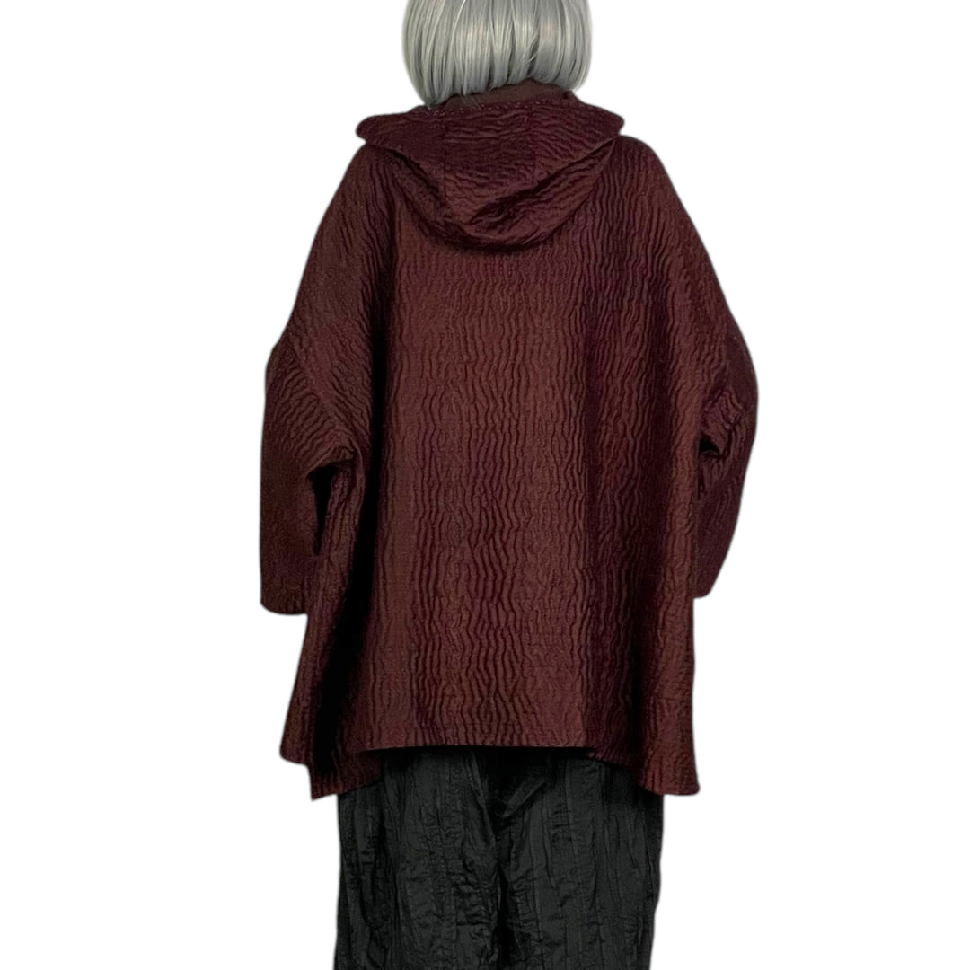 JACQUARD HOODIE PONCHO JACKET