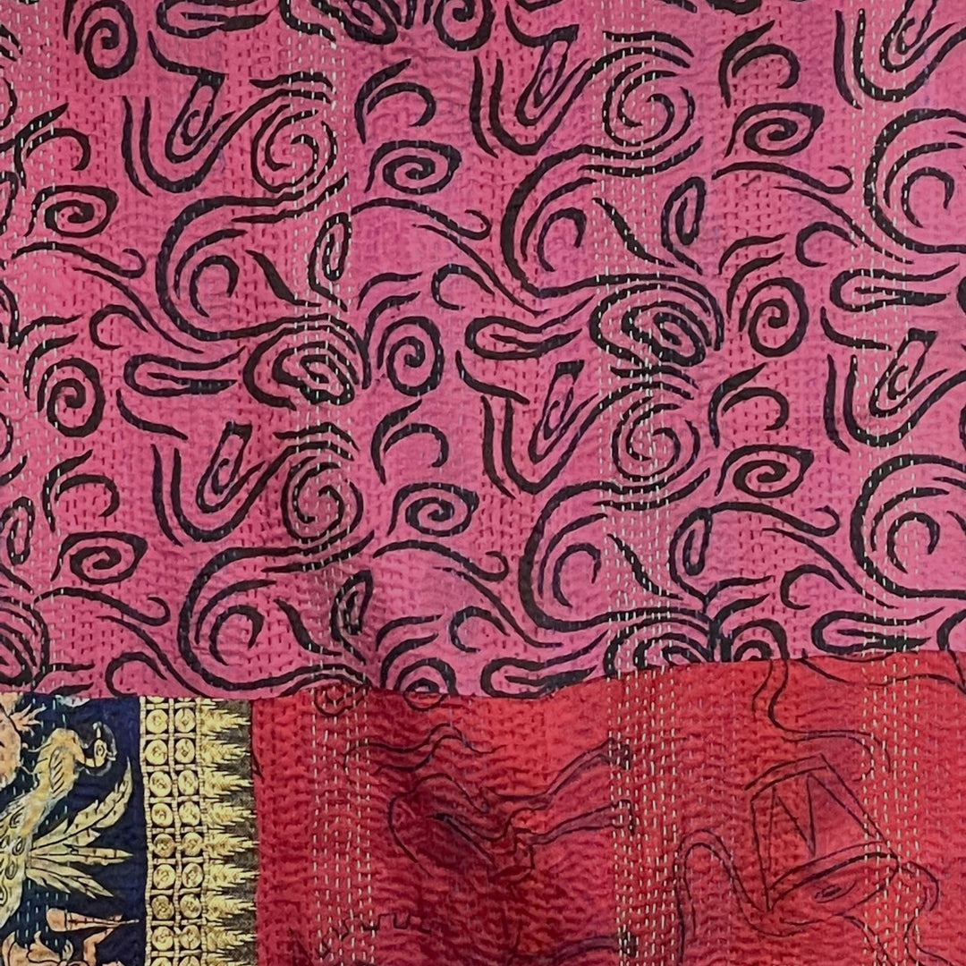 VINTAGE SILK KANTHA PRINT SCARF