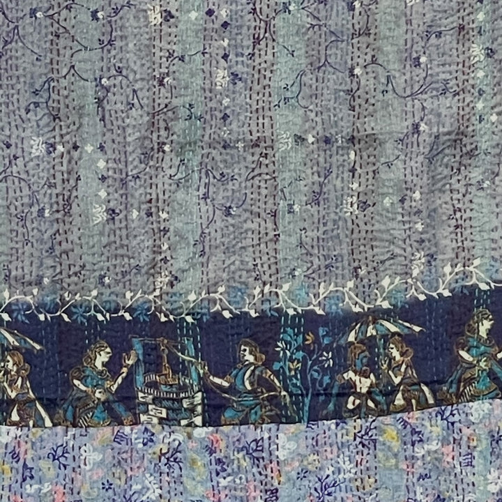 VINTAGE KANTHA SILK SHAWL