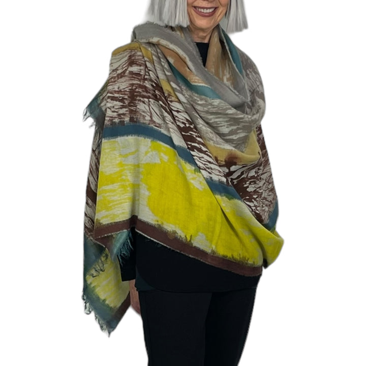 PRINTED WOOL/MODAL SCARF