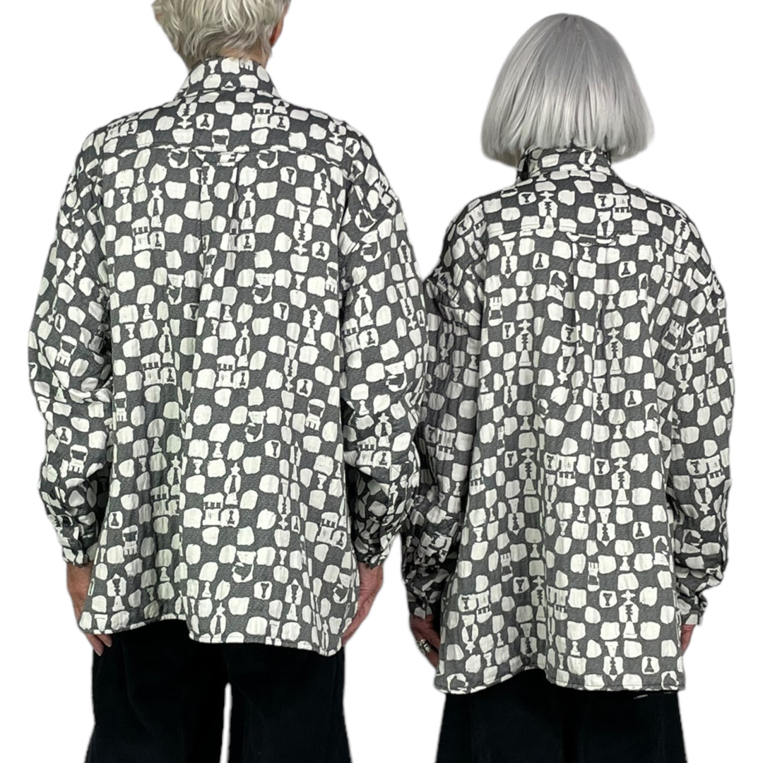 CHESS PRINT BIG SHIRT