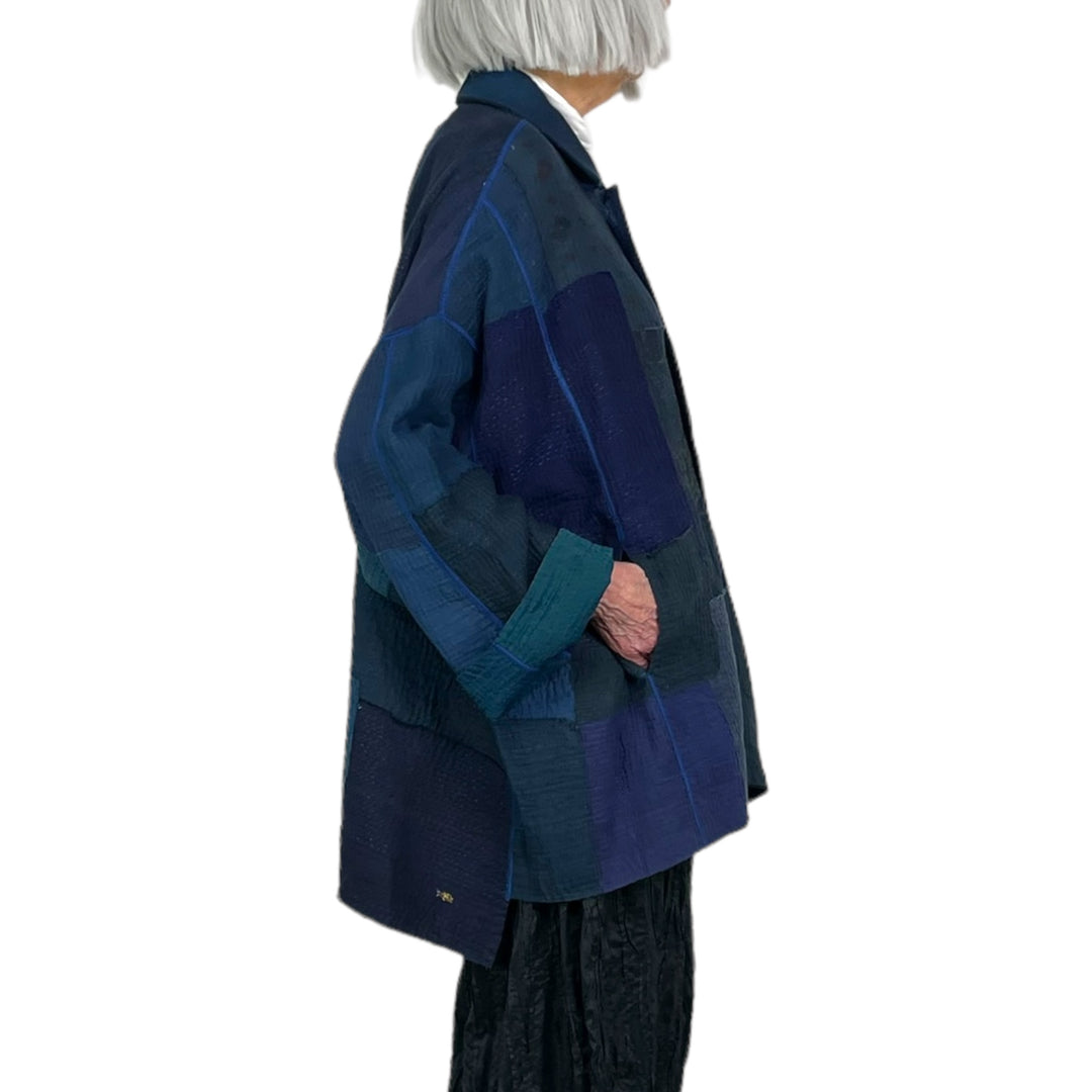 FRAYED PATCH OVERSIZED MINI COAT