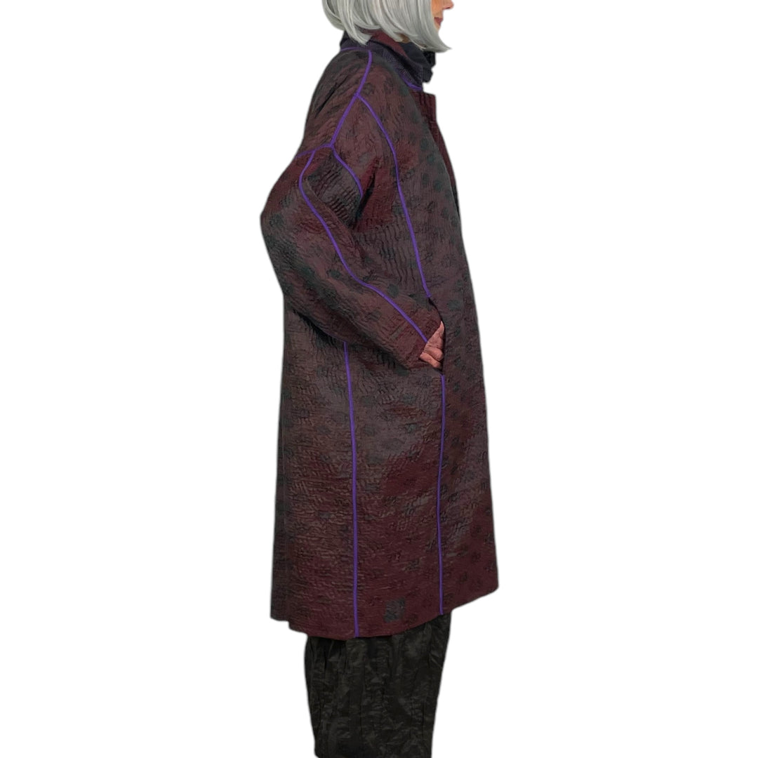 JACQUARD OVERSIZED MEDIUM COAT