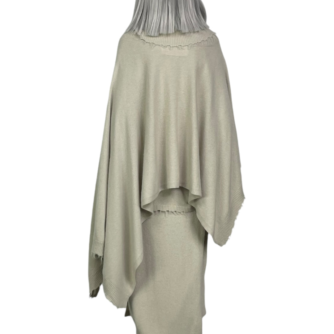 ASYMMETRIC COWL PONCHO