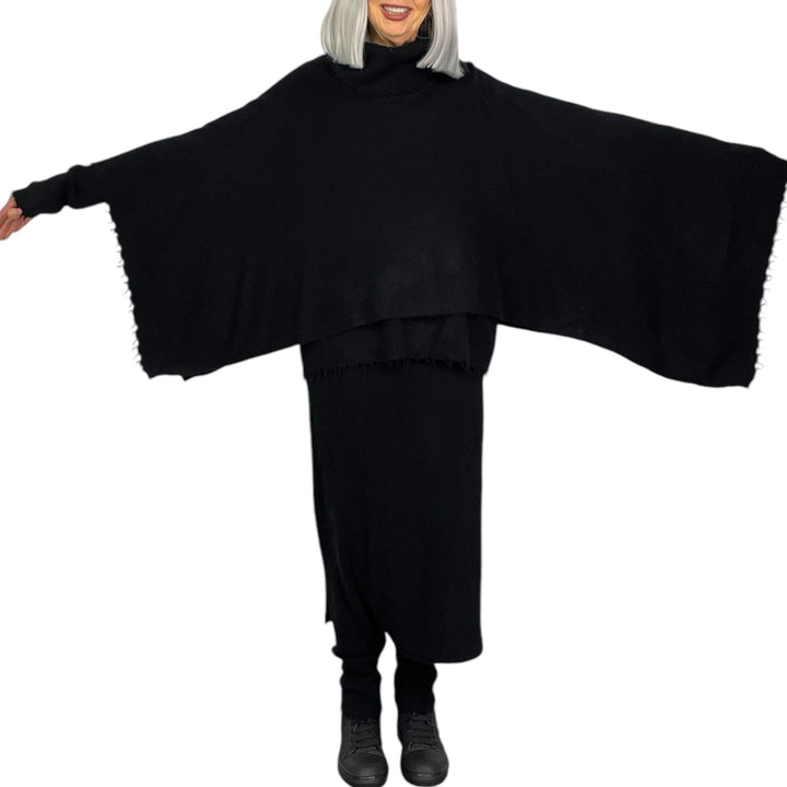 ASYMMETRIC COWL PONCHO