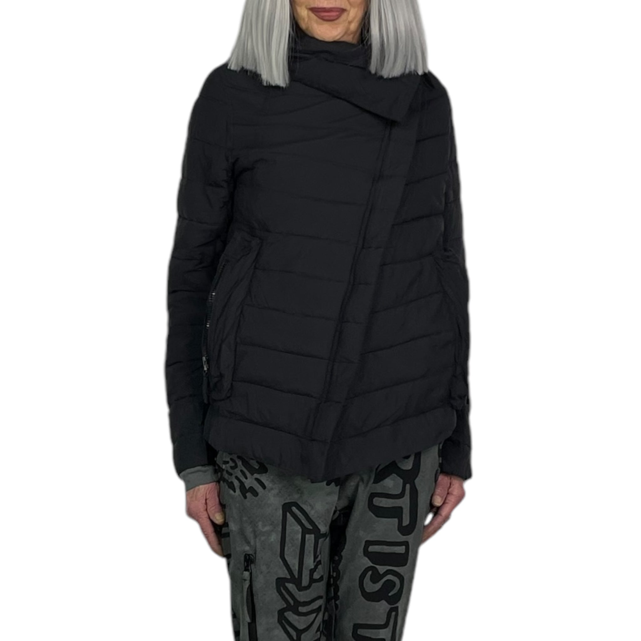 Asymmetrical puffer jacket hotsell