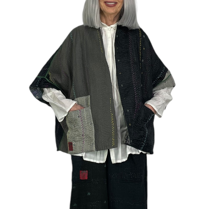 JEWEL WOVEN MINI PONCHO