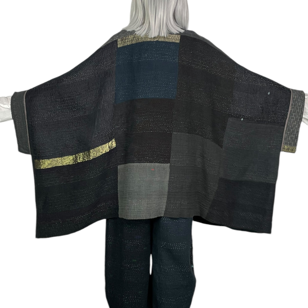 SW PATCH DOUBLE COLLAR PONCHO