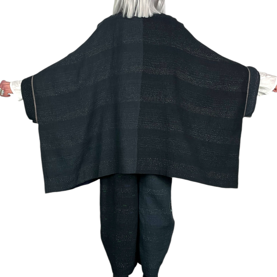 SW PATCH DOUBLE COLLAR PONCHO