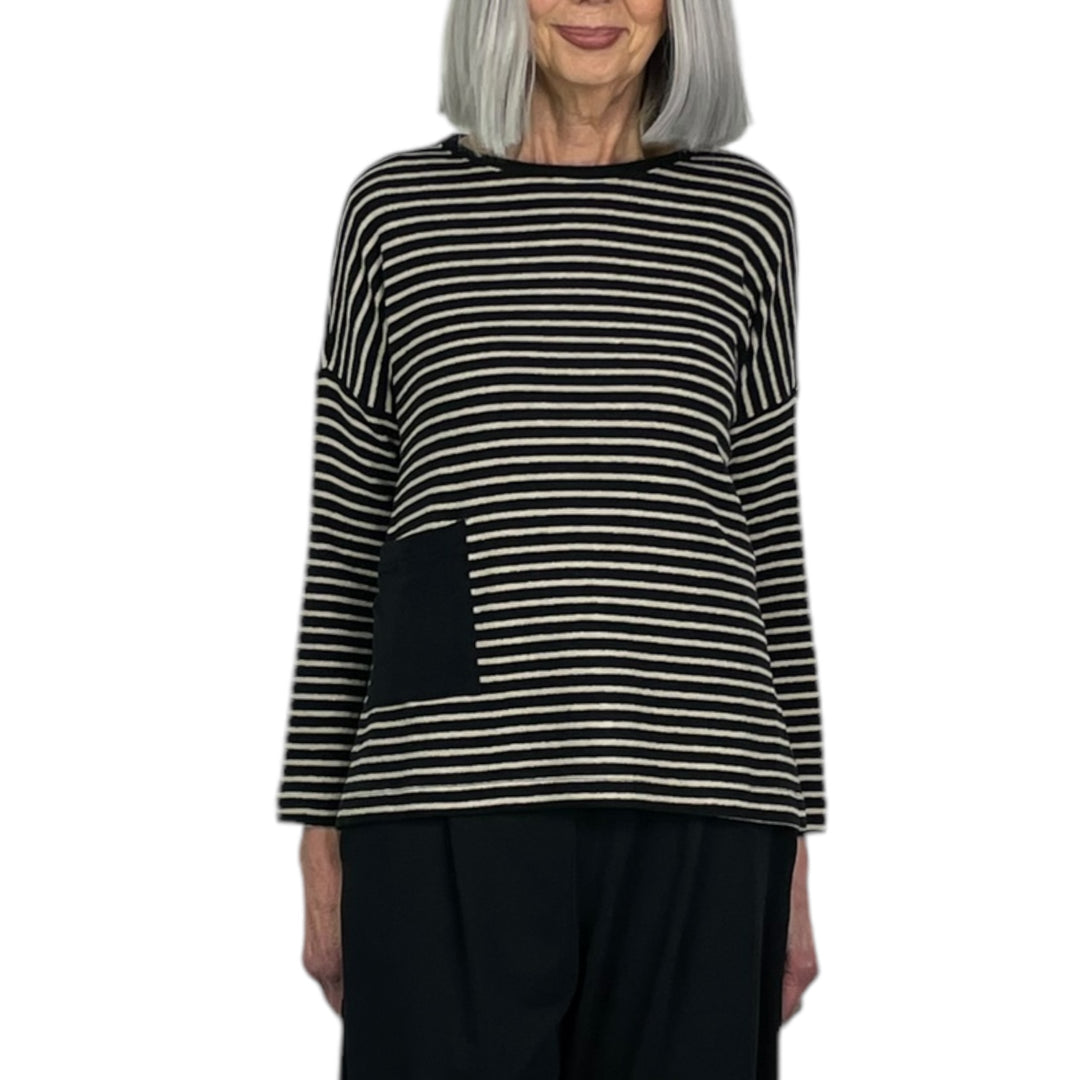 STRIPED BUCCIA CREWNECK TOP