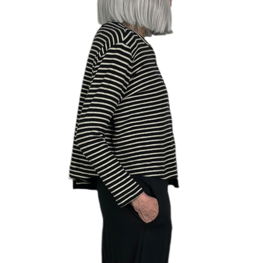 STRIPE/SOLID POLPA CARDIGAN